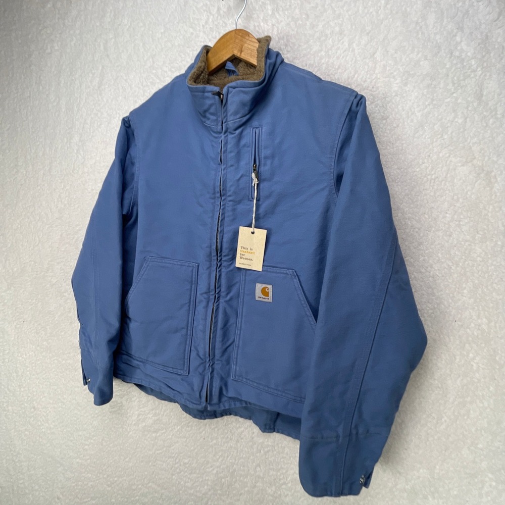 Carhartt‎ Jacket Sherpa Lined Womens Medium WJ022 FHB French Blue NWT - Picture 12 of 16